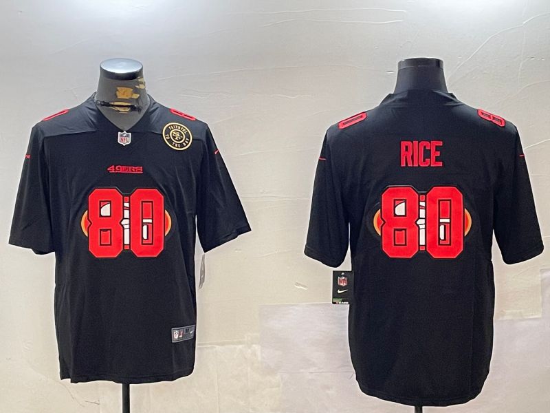Men San Francisco 49ers #80 Rice Black Fashion 2024 Nike Limited NFL Jersey style 3->san francisco 49ers->NFL Jersey